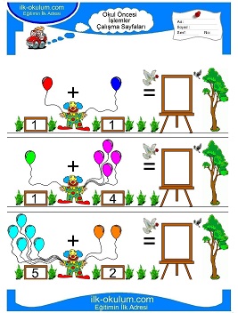 Çocuklar İçin toplam işlemi yaprak testleri 
